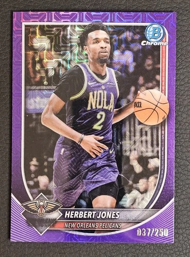 2025 Bowman Mega Box Basketball Purple Mojo Refractor Herbert Jones #BCV-140