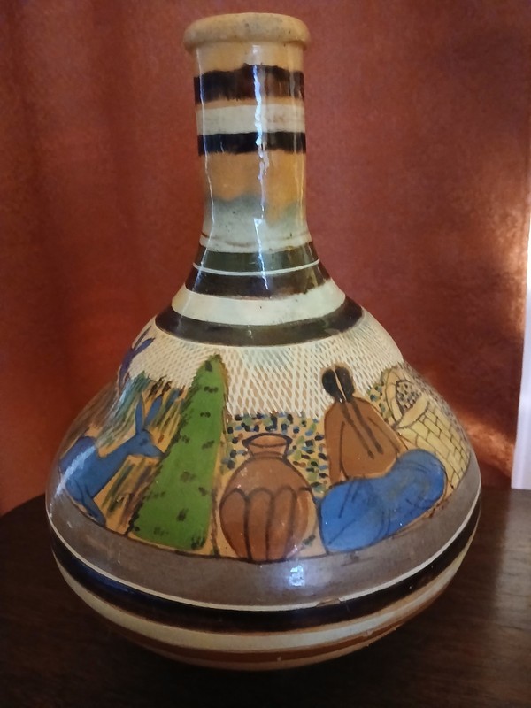 Antique 1933  Tiaquepague Petatillo Terracotta  Vase Water Jug...