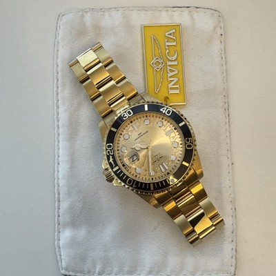 Invicta Pro Diver 30025 Mens Gold Watch Quartz Stainless Steel New With Box