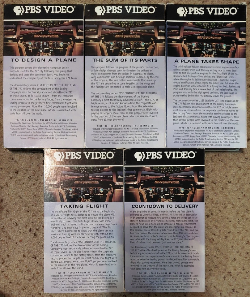 21st CENTURY JET The Building of the 777 Boeing Plane Documentary 5-tape VHS set - Image 2 of 4