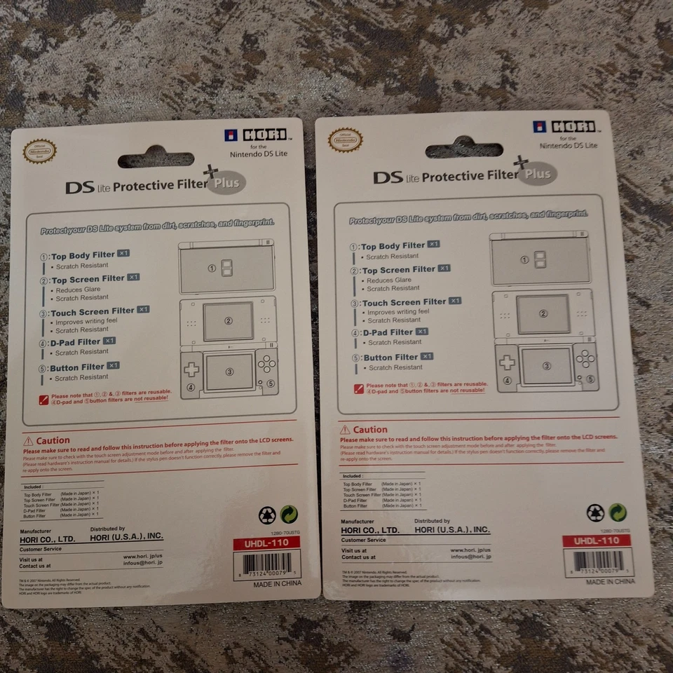 Nintendo DS Lite Protective Filter Plus 2-Pack Lot Official UHDL-110 HORI - Image 4 of 4