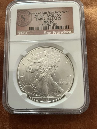 2013-S Silver Eagle Early Release Ms.70 Struck At San Francisco Mint NGC