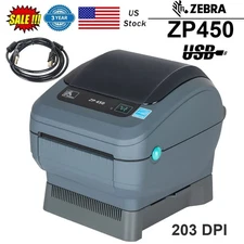 New Zebra ZP450 Direct Thermal Shipping Label Printer Bundle USB Desktop Printer