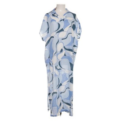Rachel Zoe, Blusenkleid, Größe: M, Blau/Weiß/Mehrfarbig, Leinen/Viskose #Zb4