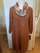 New AGB Women’s Dress With Pockets And Scarf Small Retails $78