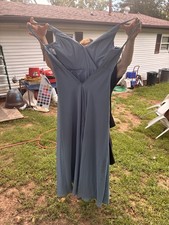 Morilee Slate Chiffon Sleeveless V-Neck Bridesmaid Dress Size 4 Style 21532