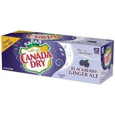 Canada Dry Caffeine Free Blackberry Ginger Ale Soda Pop, 12 fl oz, 12 Pack Cans