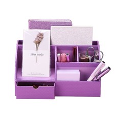BOLDFOX Purple Psychedelic Cube Desk Organizer Office with 5