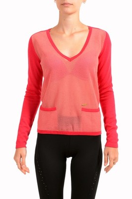 Dsquared2 Women's V-Neck Long Sleeve Wool Pullover Sweater US S IT 40