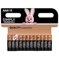 Duracell Simply Batteries - AAA Pack 12. 144 Batteries