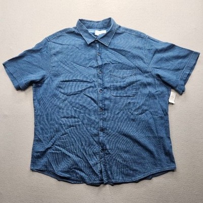 Old Navy Men Size Extra Extra Large Blue Short Sleeve Button Down Shirt NWT 
