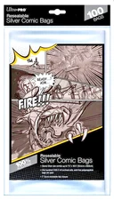 (100 Pack) Ultra Pro Silver Age Size Resealable Bags Poly Comic Book Acid Free