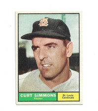 1961 Topps #11 Curt Simmons, St. Louis Cardinals