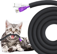 Dog and Cat Cord Protector 10Ft - 3/8Inch, Flexible Cable Sleeve for Easy Cord M