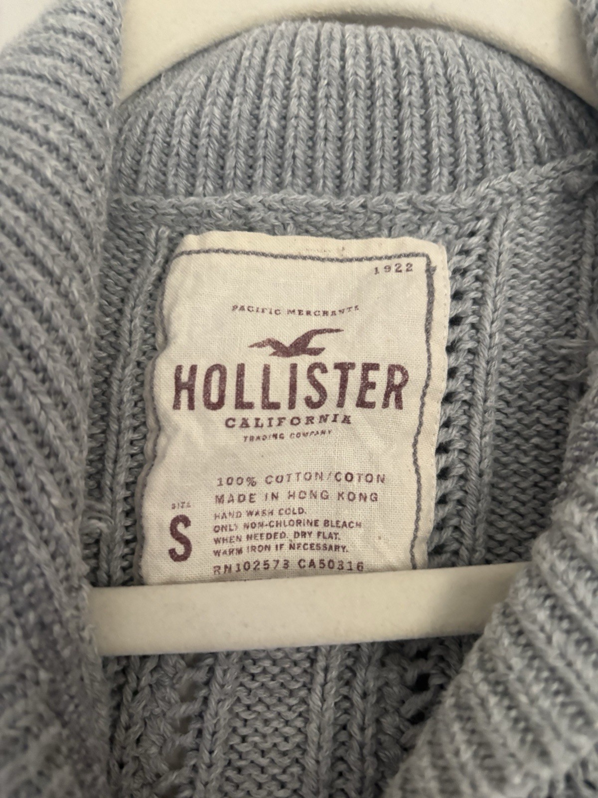 Vintage Y2K Hollister Babydoll Cropped Cable Knit Sweater Bella Swan Gray Sz S image 5