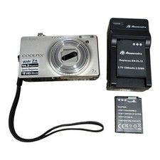 Nikon COOLPIX S6000 7x Optical Zoom Compact Digital Camera Light Silver - READ