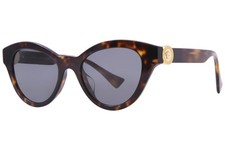 Versace VE4435 108/87 Sunglasses Women's Havana/Dark Grey Lenses Cat Eye 52mm