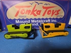 2-Vintage 1970s Made In USA Tonka T-6 Tracked Parts Bulldozer Pressed Steel Toy