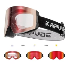 Photochromic ski goggles Magnetic lens Anti-fog UV400 protection men women