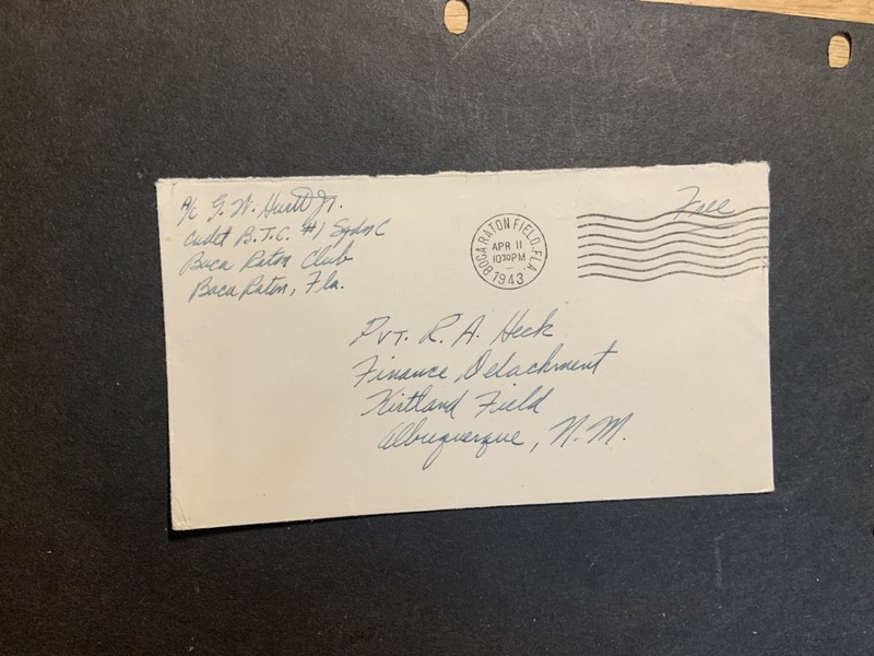 USA 1943 cover ? BTC #1 Squad Boca Raton Club Boca Raton Florida cancel