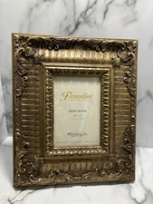 Vtg Solid Wood Frame 5 X 7” Baroque Rococo Gold Florentine Ornate Easel Wall