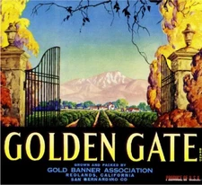 Redlands Golden Gate #2 Orange Citrus Fruit Crate Label Print