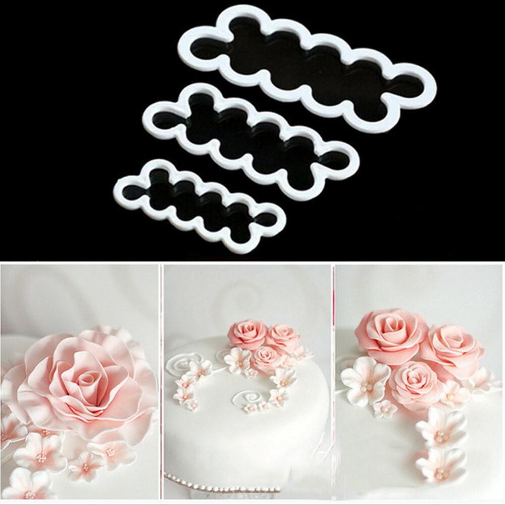 3D Rose Petal Flower Cake Cutter Fondant Icing Tool Decorating Mould