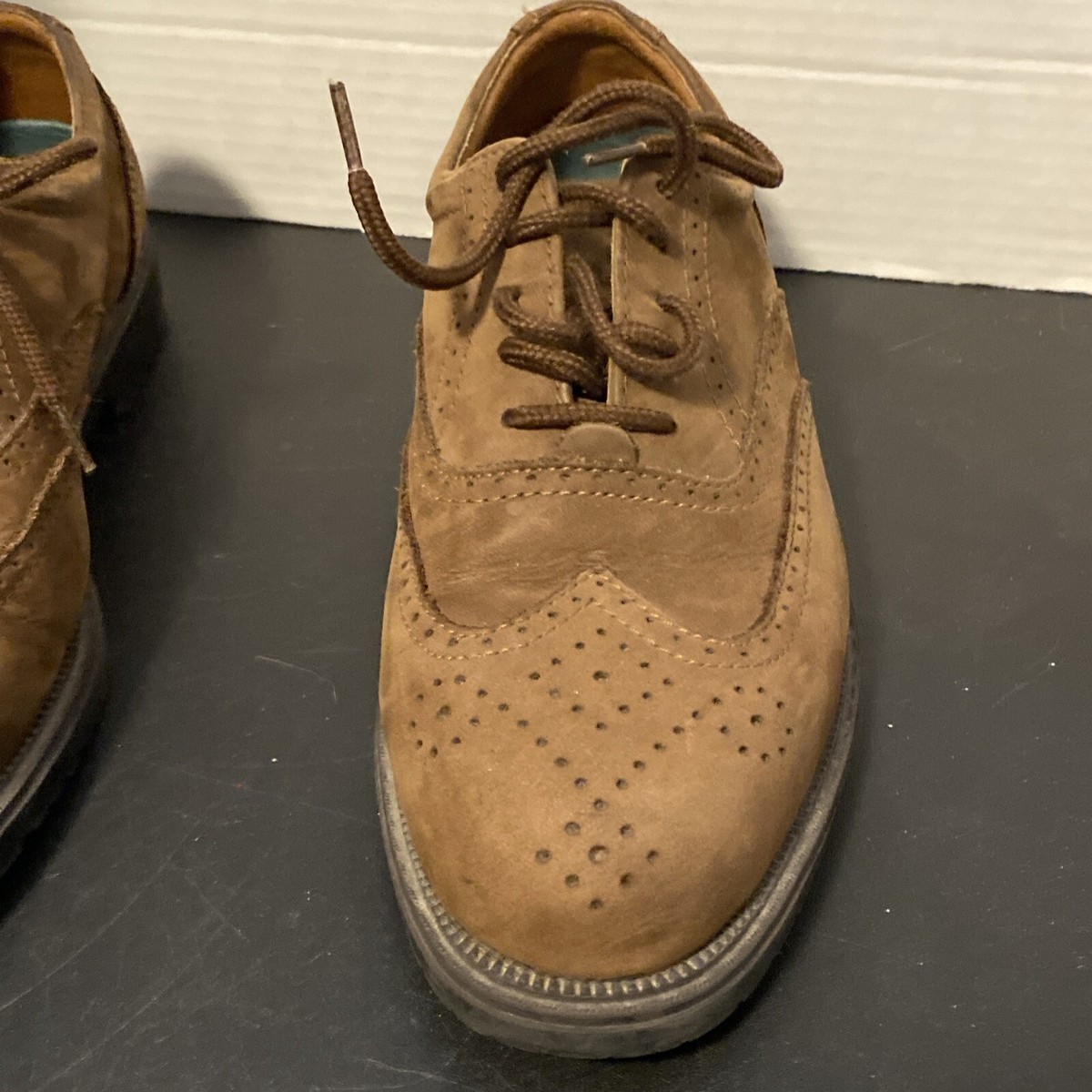 CLAYBROOKE Montana Brown Leather Casual Dress Wingtip Shoes 