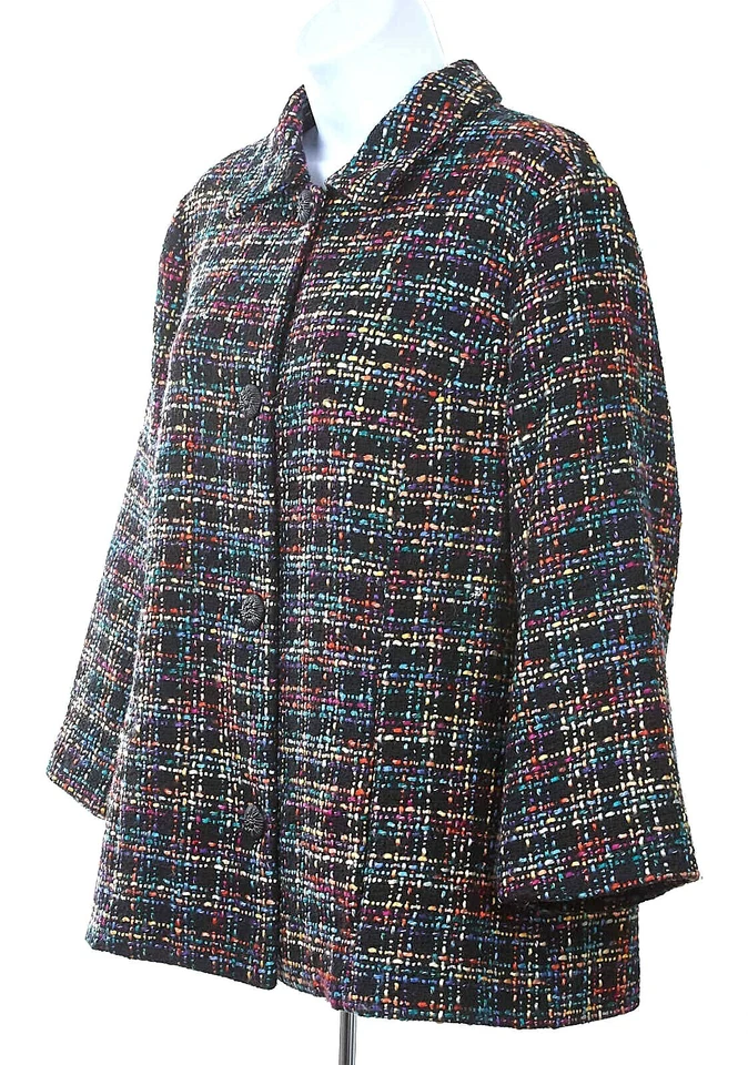 Chaqueta Forrada Completa Norm Thompson Talla Grande Poliéster Multicolor Manga 3/4 Foto 2 de 4