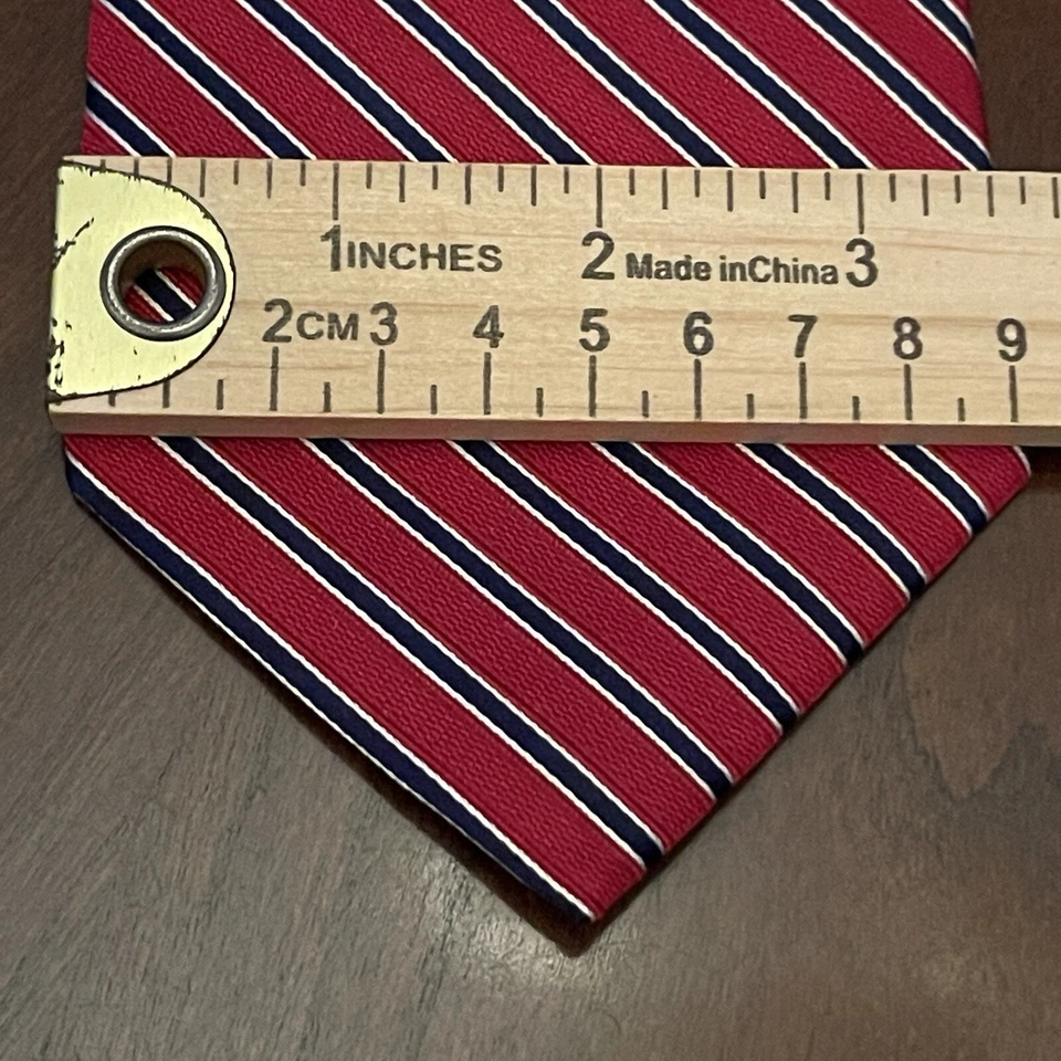 Corbata Bass G.H Bass & Co. roja azul 100 % seda para hombre hecha en China Foto 4 de 4