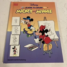 Disney Learn To Draw Mickey and Minnie, Walter Foster Pub. Vintage 1991