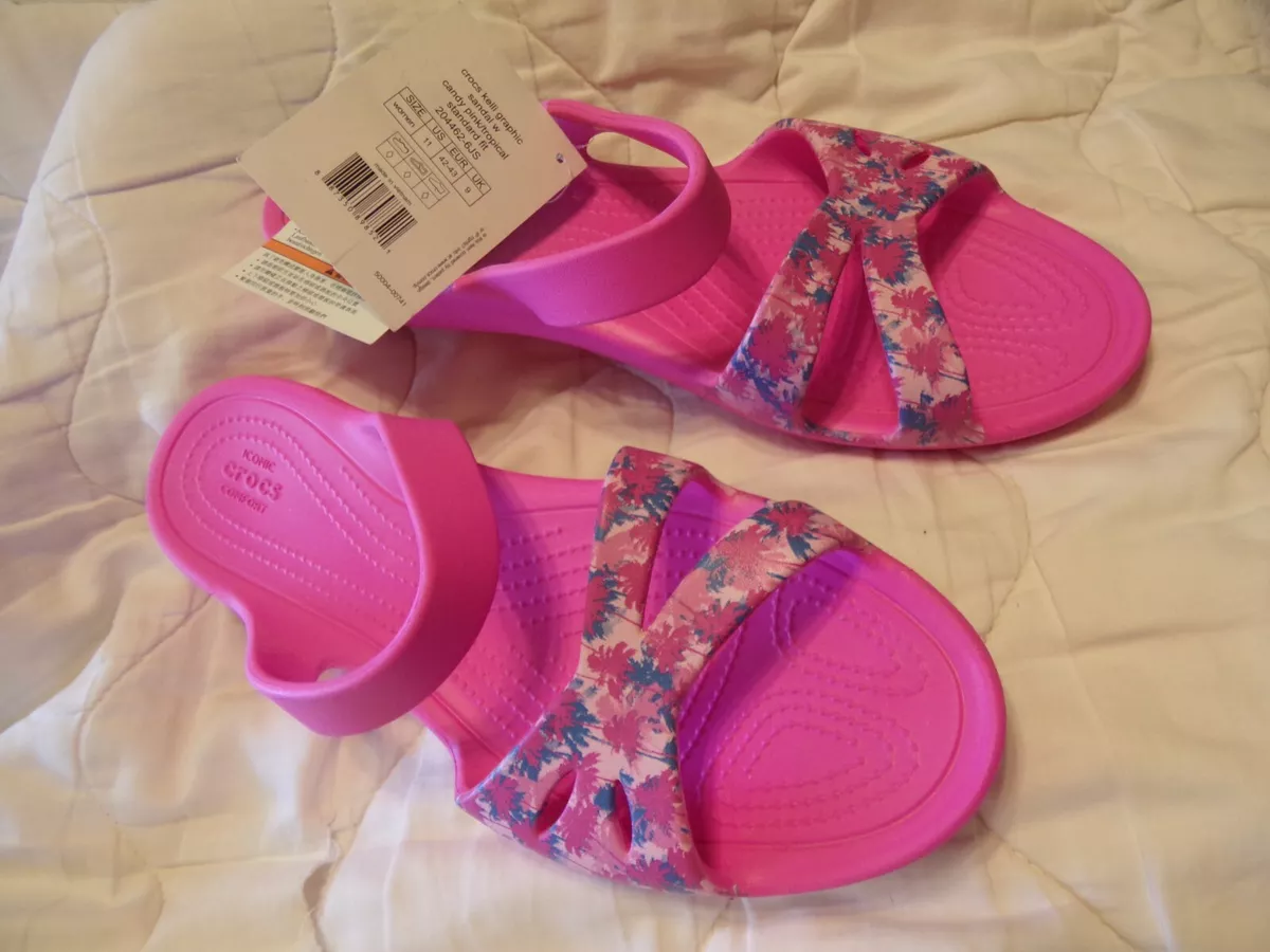 Pink palm tree crocs hotsell