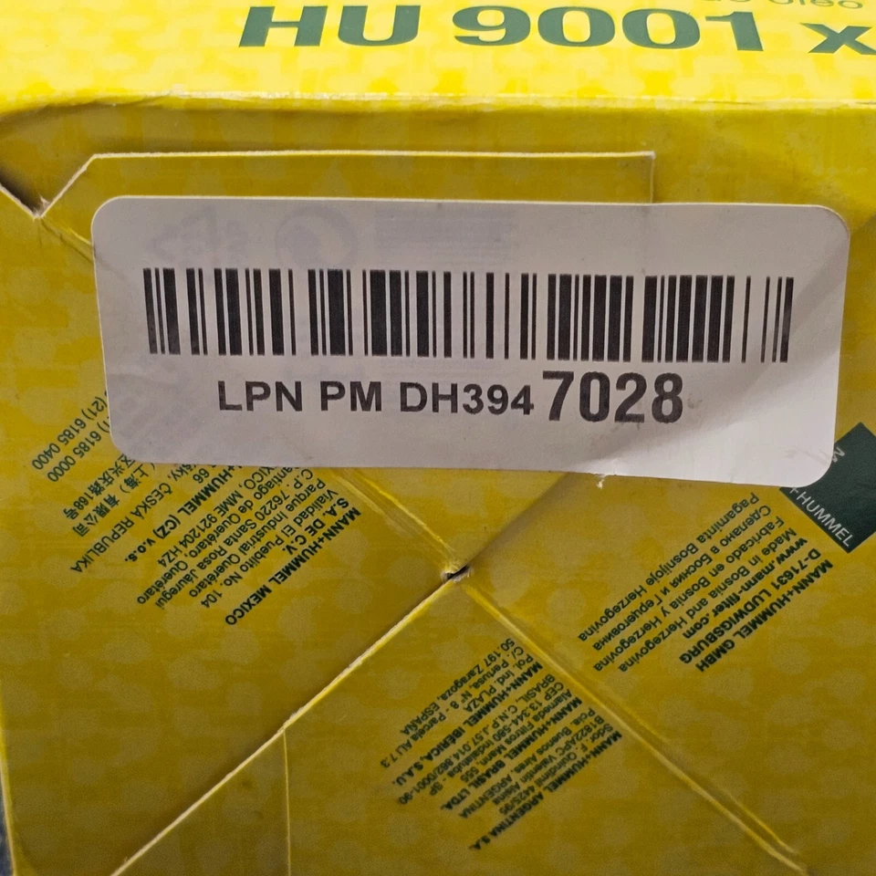 Filtro de aceite de motor Mann Filter HU 9001 X para Porsche 911 Cayenne Macan Panamera Foto 3 de 4