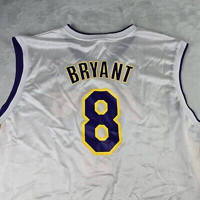 Vintage Reebok Kobe Bryant NBA Jersey 2XL White #8 Los Vintage Reebok Kobe Bryant NBA Jersey 2XL White #8 Los