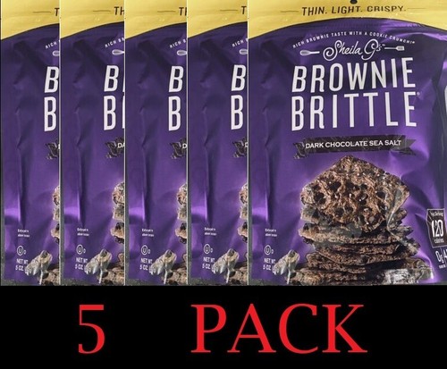 5x Sheila G's Brownie Brittle DARK CHOCLATE SEA SALT Cookie Thins 5 oz - 5 PACK - Picture 1 of 3