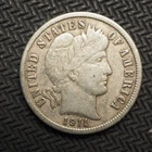 1911  *S *  BARBER HEAD SILVER DIME  FREE SHIPPING  M379