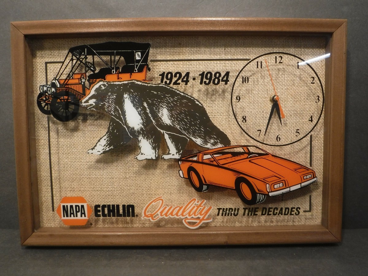 Vintage 1984 NAPA ECHLIN Quality Wall Clock 1924-1984 Thru The
