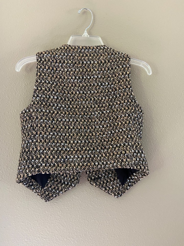 Worthington X Jason Bolden Womens Multi TWEED METALLIC BUTTON VEST SZ