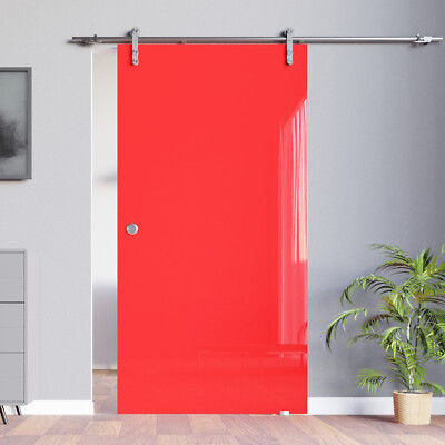 Soft Stop Edelstahl VSG Glasschiebetür Glastür rot 775x2050 mm BV775RA