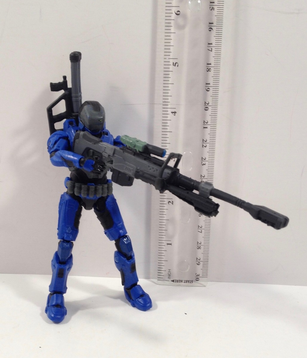 World of Halo Spartan Gungnir blue loose figure 1:18 4