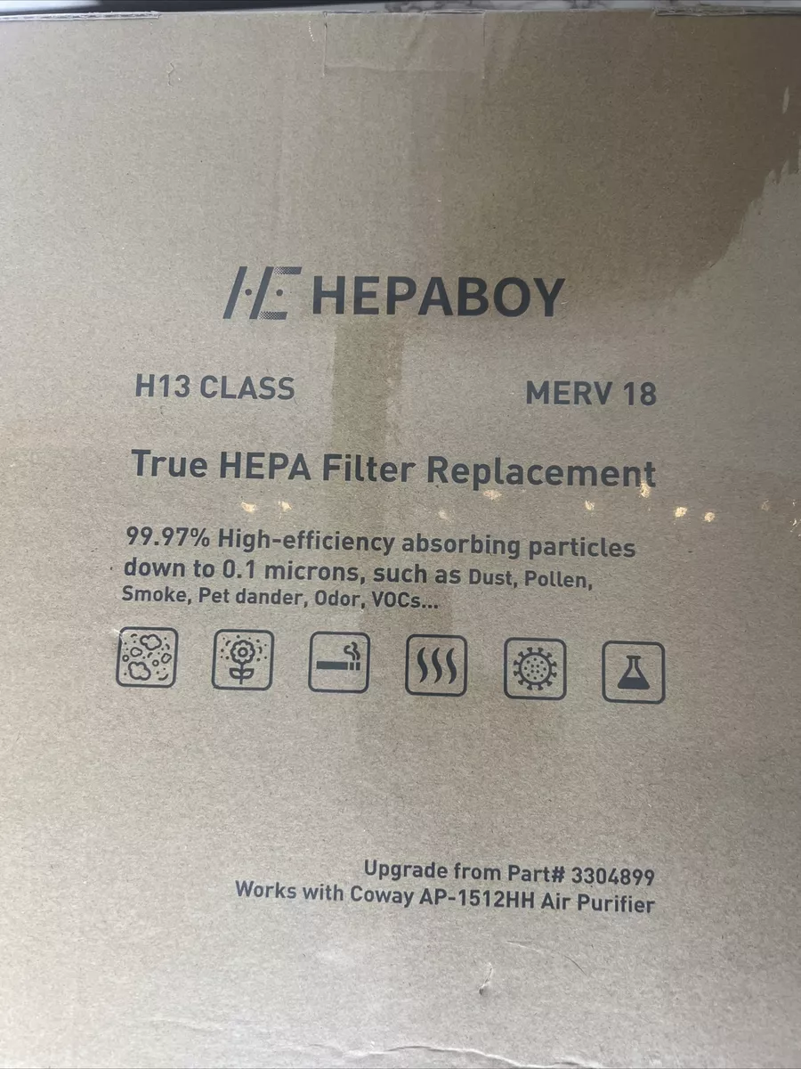 Hepaboy True Hepa Filter Replacements H13 Class Merv 18 Pack of 4