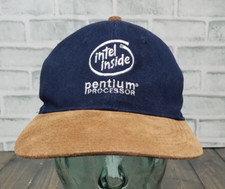 Vintage 90s Intel Inside Pentium Processor Snapback Hat with Suede Bill