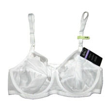 Bali Bra 44B White Classic Support DF0180 Full Coverage Adjustable Straps New