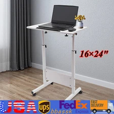 Adjustable Height Standing Desk, Portable Laptop Desk, Rolling Computer Stand