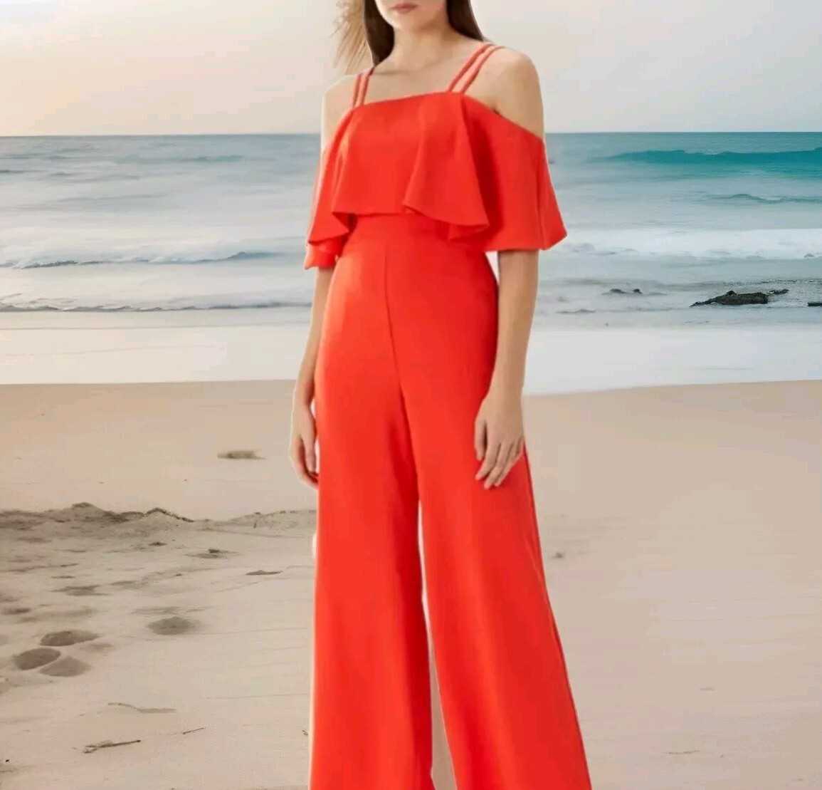 Coast Ladies Marissa Orange Overlayer Jumpsuit UK 10 Strappy Brand New RRP €195