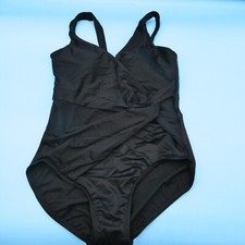 Miraclesuit Size US 12 Black Illusionists Circe Ruffle One Piece Swimsuit Beach