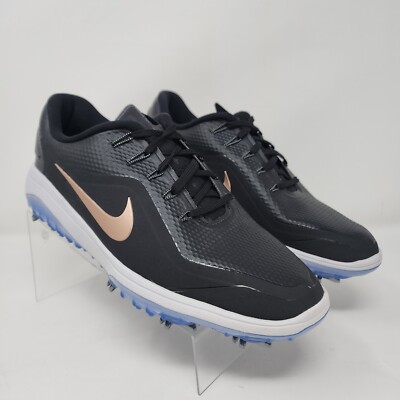 Nike Golf Shoes Womens 9 Black Bronze React Vapor 2 Sneakers Logo Spell Out