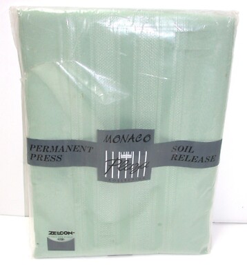 Monaco Plaza by Zelco Perm Press Tablecloth ~ Sage Green ~ 60 x 84 Oval **NEW**