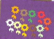 SUNFLOWER small 2 die cuts scrapbook cards
