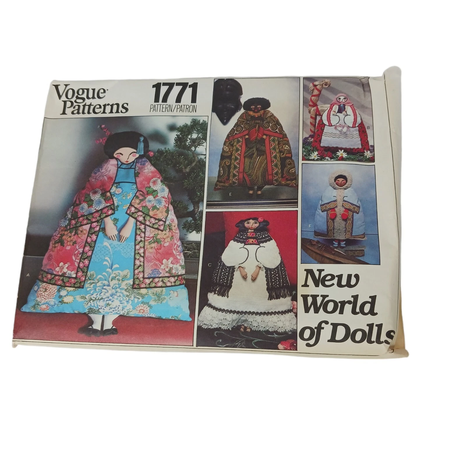Vtg Vogue Craft Pattern 1771 New World of Dolls Japan Spain Inuit African uncut